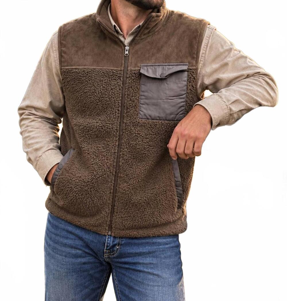 NEW MONTANACO oil skin vest in brown
